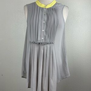 Papermoon Half Button Down Sleeveless Blouse Top Size S EUC